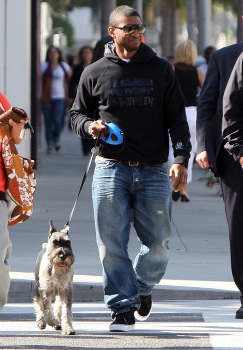 Usher and his Schnauzer