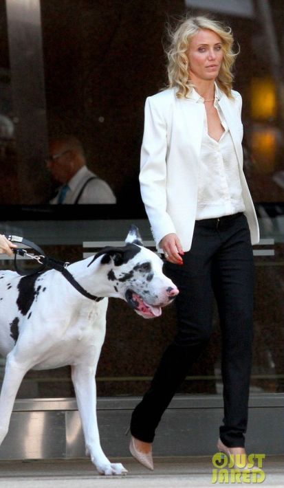 Cameron Diaz with dog