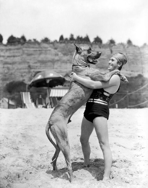 Harold Lloyd with dog