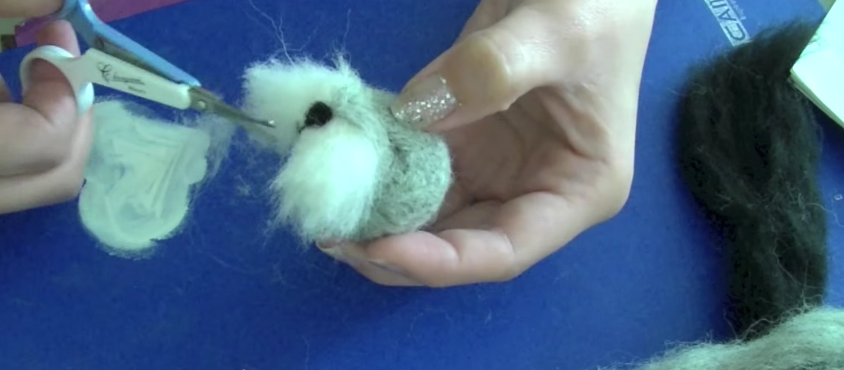 trim the schnauzer plushie beard with scissors