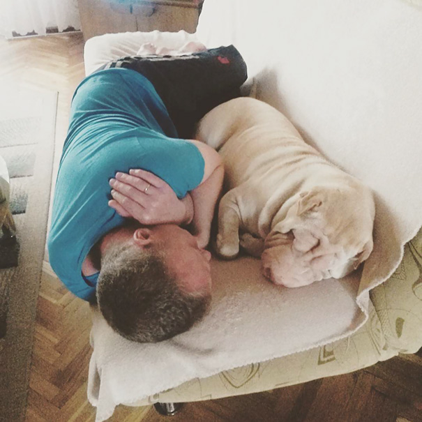 My Dad Really Didn't Want A Dog, But Now Sometimes I Find Them Like This My Dad Really Didn't Want A Dog, But Now Sometimes I Find Them Like This
