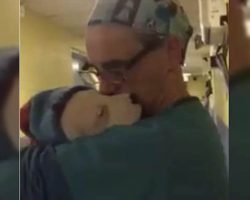 Vet Cradles Scared and Crying Rescue Puppy Just Like a Baby After Surgery