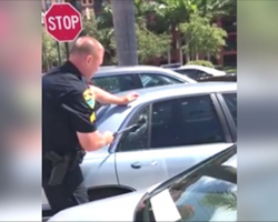 Cop Breaks Stranger’s Car Window, Then Pulls Pit Bull Out Of 110-Degree Heat Just In Time