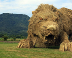 Giant Straw Animals Invade Japanese Fields After Rice Harvest And They Are Absolutely Badass