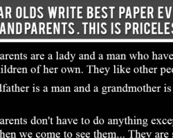 8-Year olds write best paper ever on grandparents…