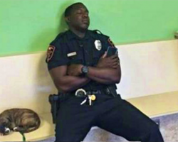 Exhausted Officer Pledges To Save Tiny Stray Pup No Matter What It Takes