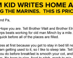 Farm Kid Writes Home After Joining The Marines. This Is PRICELESS!