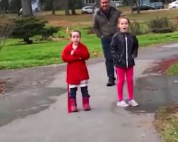 Little Girls Save A Dog’s Life, Then Mom Brings Her Home As Their New Pet