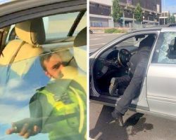 Cop Forced To Smash Window To Save Dog Dying In Hot Car And Owners Angry With Cop