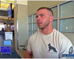 Soldier Waited Anxiously At Airport And Turned To See His “Battle Buddy” Running Towards Him