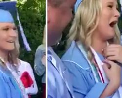 Grad Walks The Stage & ‘Freaked-Out’ When She Saw “Tiny Grad” In Her Boyfriend’s Arms