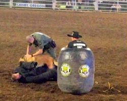 Dutiful K9 Charges Out Of Nowhere When He Sees Rodeo Wrangler “Teasing” Cop