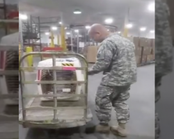 A soldier had to leave his dying dog, but watch when he opens the crate