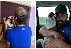 Man has tearful reunion with lost dog who was missing for four years