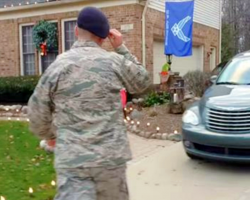 Soldier Sneaks Into House To Surprise His Family And Beloved Dog For Christmas