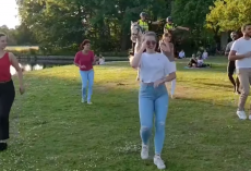 Two Horses Crash Socially-Distant Outdoor Salsa Class and Stun Everyone with Their Moves