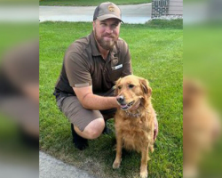 UPS driver stops to save two dogs from drowning in a pool