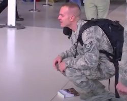 Soldier Kneels Down Ready To See The Face He Hasn’t Kissed In So Long