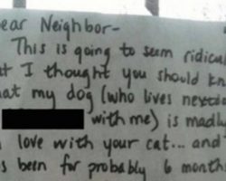 Heartbroken dog prompts owner to write a note to the neighbors