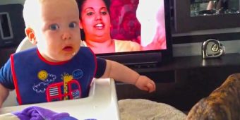 Baby’s Mind Is Completely Blown After Handing Dog A Cookie