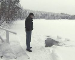 Elderly man waits every day for his friend to crawl out and greet him