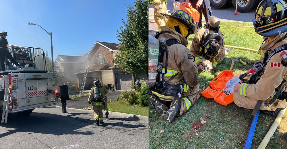 Firefighters praised as heroes after saving dogs from burning home, reviving one who lost vital signs