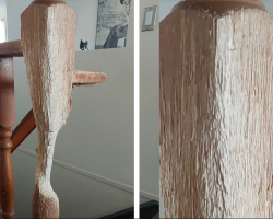 Cat Spends 11 Years Transforming a Banister Into His Personal Masterpiece