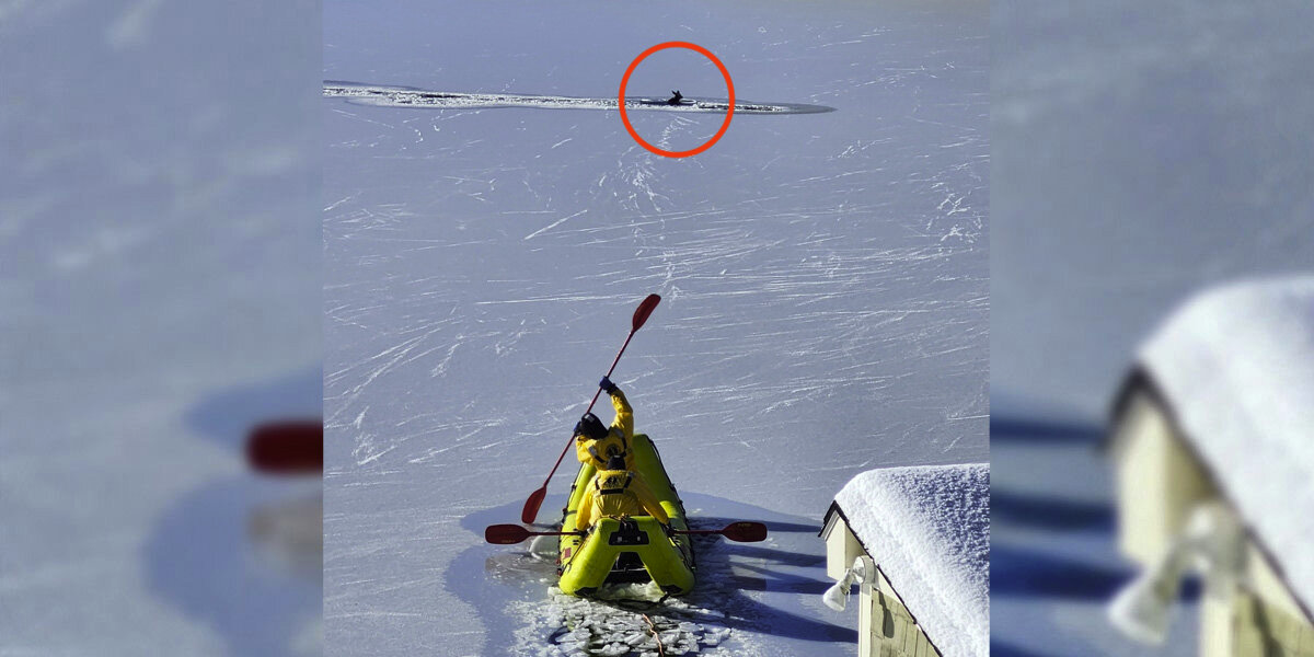 Firefighters Smash Through 200 Yards of Ice to Save Desperate Deer Trapped in Frozen Lake