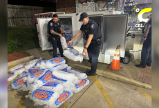Officers Rush To Haul 1,000 Pounds Of Ice To Save Tiny Kitten Trapped Behind Freezer